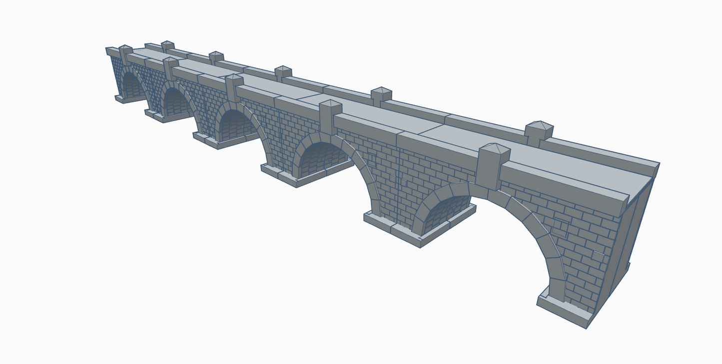 Brick viaduct bridge single and double track modular - HO gauge