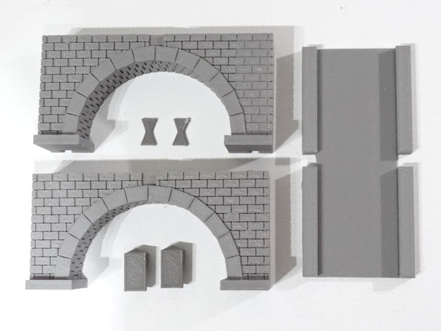 Brick viaduct bridge single and double track modular - HO gauge