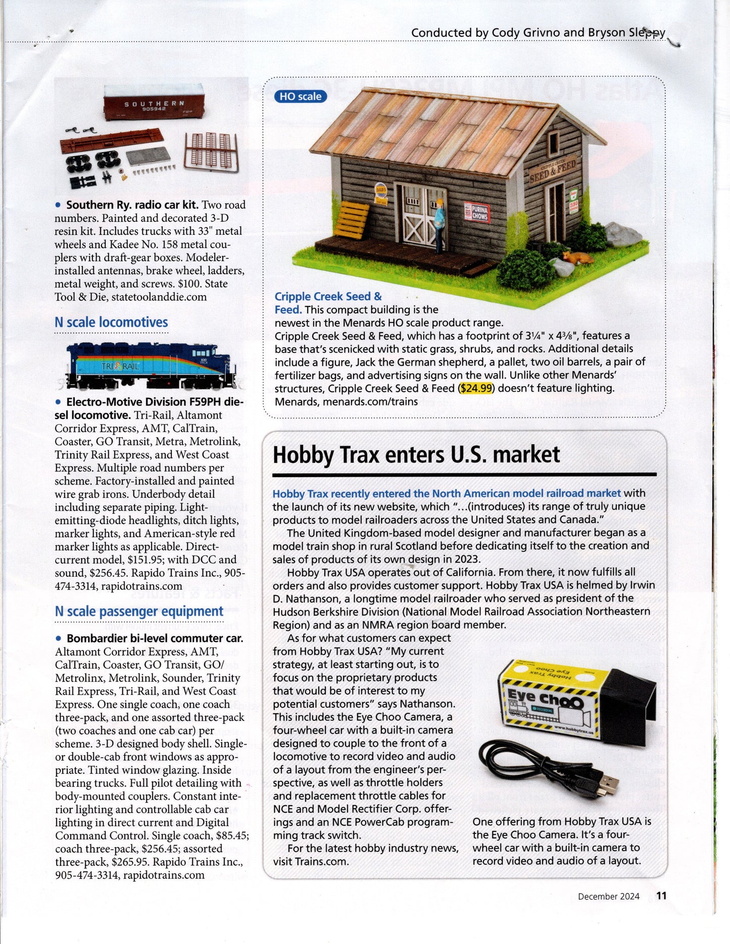 Eye Choo Camera Car for HO and Larger Scales