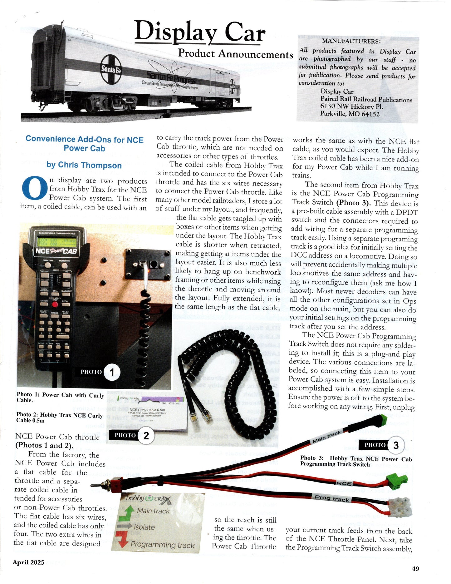 NCE Programming track switch