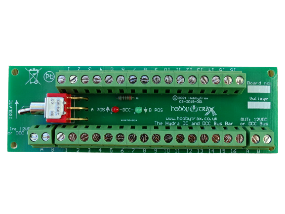 Hydra DC and DCC 16 channel bus bar with isolate function