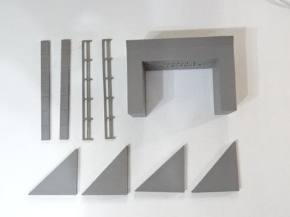 Concrete road underpass - single and double track - HO gauge