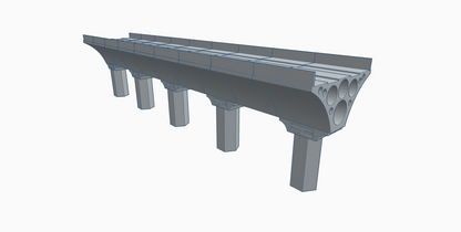 Modern modular viaduct bridge system HO gauge